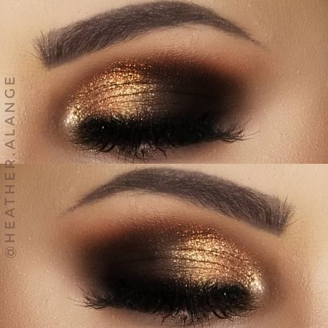 ulta beauty Lustrous Foil Eyeshadows  gold black smokey eye Downtown Makeup, Black Makeup Looks, Black Smokey Eye Makeup, Senior Homecoming, Golden Makeup, Foil Eyeshadow, Make Up Gold, Gold Smokey Eye, Trendy Eyeshadow