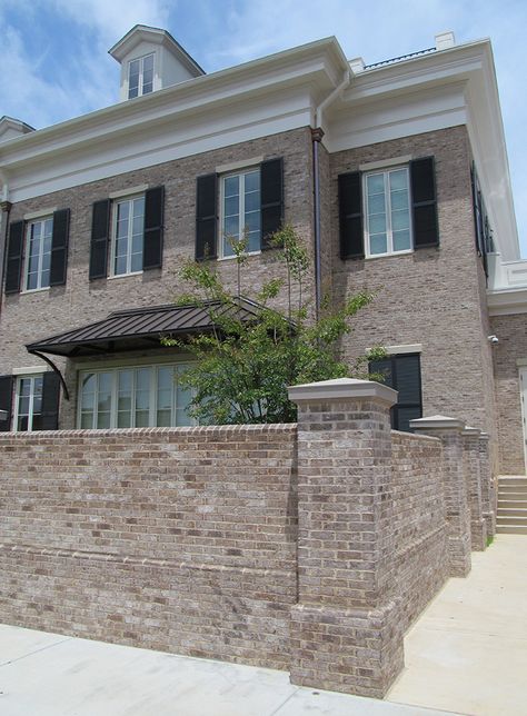 Building with brick can make a wall more than just a wall. Incorporate details like special shape brick coping and water tables to make it stand out. http://insistonbrick.com/ Brick Companies, South Alabama, Brick Detail, Water Tables, Cultured Stone, Brick Exterior House, Water Table, Brick Colors, Ranch House Plans