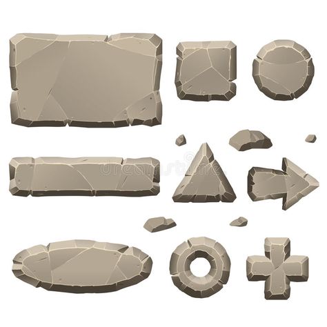 Stone game design elements. In vector on white background , #sponsored, #design, #game, #Stone, #elements, #background #ad Boulder Rock, Stone Game, Rock Games, Fish Nature, Game Textures, Game Gui, Ui Game, Button Game, 2d Game Art