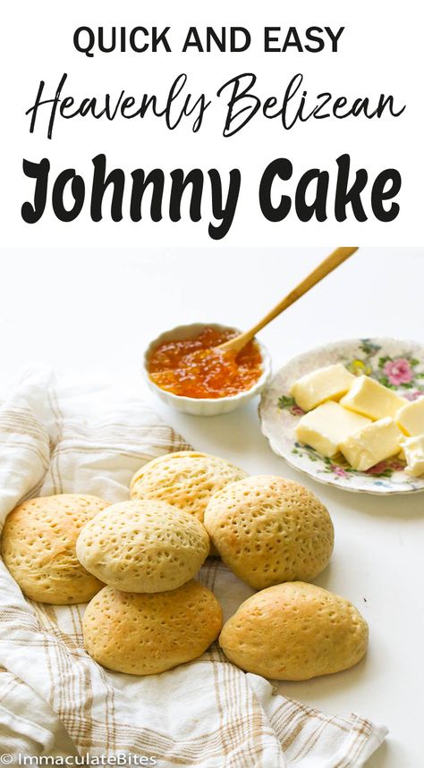 belizean johnny cake Caribbean Johnny Cake Recipe, Johnny Cakes Recipe, Johnny Cakes, Belize Food, Johnny Cake, Island Food, Latin Food, Caribbean Recipes, Turkish Recipes