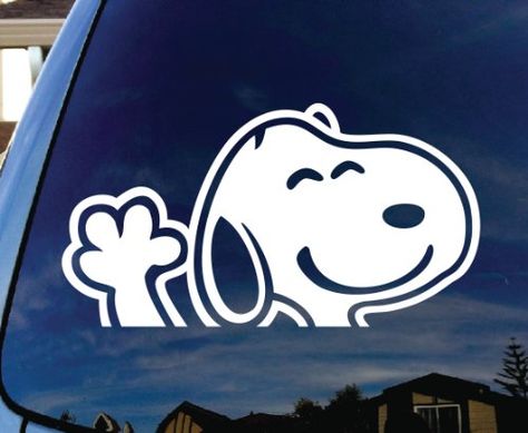 Funny Car Decals, Peanuts Cartoon, Dog Stickers, Snoopy And Woodstock, Window Vinyl, Car Humor, Cartoon Dog, Car Window, Car Decals