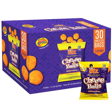 Utz Cheese Balls (1 oz., 30 pk.) - Sam's Club Pretzels And Cheese, Halloween Cheese Ball, Halloween Cheese, Cheddar Cheese Ball, Natural Cheese, Cheese Balls, Gluten Free Cheese, Gluten Free Snacks, Cheese Flavor