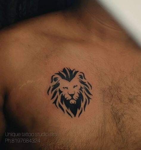 VINAYAK HEGDE.. ✨🖌️✏️🎓✨ on Instagram: “Appointment for call☎️ 8197684324 Check out more creative tattoos by vinayak (@unique_tattoo_studio_sirsi) . @unique_tattoo_studio_sirsi…” Leo Tattoos For Men, Small Lion Tattoo Men, Men Lion Tattoo, Chest Tattoo Men Ideas Unique, Best Lion Tattoos Men, Leo Tattoo For Men, Lion Tattoo For Men, Lion Tattoo Men, Lion Tattoo Ideas For Men