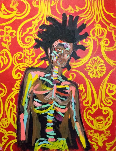 Vibrant Skeletal Interpretations of Celebrities and Fashion Icons Define Bradley Theodore’s Paintings | Colossal Skeletal Art, Bradley Theodore, Pop Culture Icons, Abstract Expressionist Art, African Artwork, Colossal Art, Afrocentric Art, Poetry Art, Visual Culture