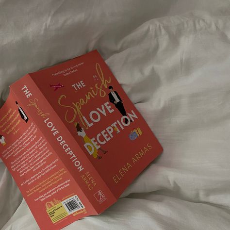 the spanish love deception | booktok | books | reading | tiktok books | lecture | espagne | spanish | love | catalina martin | aaron blackford | gilmore girls | bookstagram | aesthetic | book the spanish love déception on a white sheets bed Spanish Love Deception Book, Catalina Martin, Aaron Blackford, Tiktok Books, Aesthetic Bookstagram, The Spanish Love Deception, Spanish Love Deception, Bookstagram Aesthetic, Book Tok