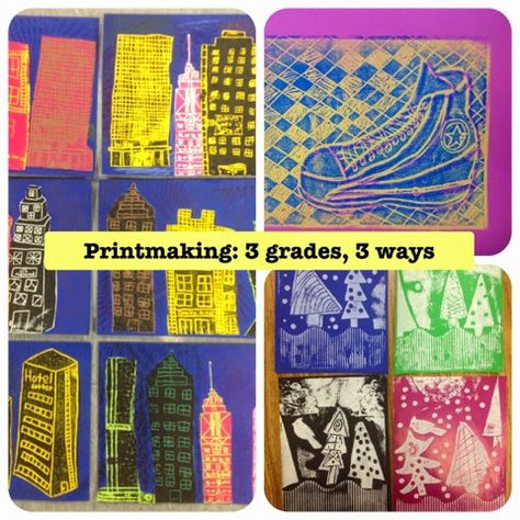 Mrs. Knight's Smartest Artists: Printmaking: 3 grades, 3 ways Lichtenstein Pop Art, Printmaking Projects, 4th Grade Art, 5th Grade Art, 3rd Grade Art, Kids Art Class, Printmaking Art, Elementary Art Projects, Art Lessons Elementary