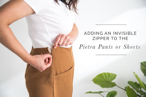 How to Add an Invisible Zipper to the Pietra Pants Sew Invisible Zipper, Pietra Pants, Closet Core Patterns, Zipper Tutorial, Sewing Coat, By Hand London, Bernina Sewing, Sewing Pants, Sewing Tutorials Free