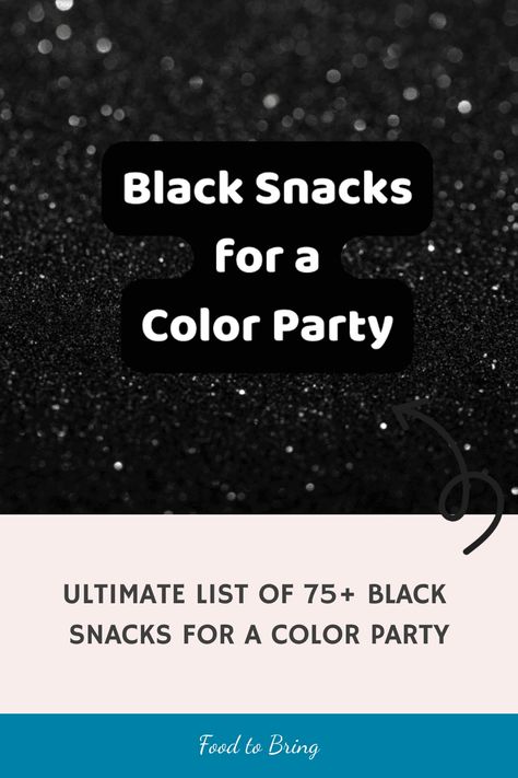 Discover the ultimate list of 75+ black snacks to elevate your color-themed party! Whether it's a chic Halloween bash, an elegant retirement celebration, or any occasion, these snacks bring sophistication and style to your event. Explore the versatility of black in flavor and presentation, from Hollywood glamour to cosmic aesthetics. Elevate your festivities with these captivating black-themed treats! #PartySnacks #BlackSnacks #ColorParty Essen, Color Party Black Basket Ideas, Black Snacks For Party, Black Party Food Snacks, Black Color Party Ideas, Black Food For Party, Foods That Are Black In Color, Black Foods For Party Appetizers, Black Color Party Food