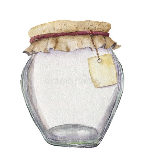 Jar Illustration, Jar Watercolor, Jam Label, Background For Design, Empty Jar, Sketch Journal, Design Paper, Design Textile, Jam Jar