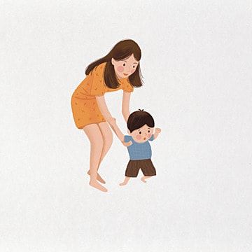 learn to walk,character element,decorative pattern,cartoon,character,flat,holiday theme,boy,mom,child,mother,mother s day Mom And Son Cartoon Character, Mom Son Drawing, Mom Icon, Nanny Resume, Mother With Son, Mother Illustration, Mom Images, Mom Illustration, Mother To Son