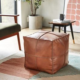 Leather Poof, Ottoman Square, Flat Furniture, Snug Room, Living/dining Room, Square Pouf, Unique Chair, Living Room Lounge, Moroccan Leather