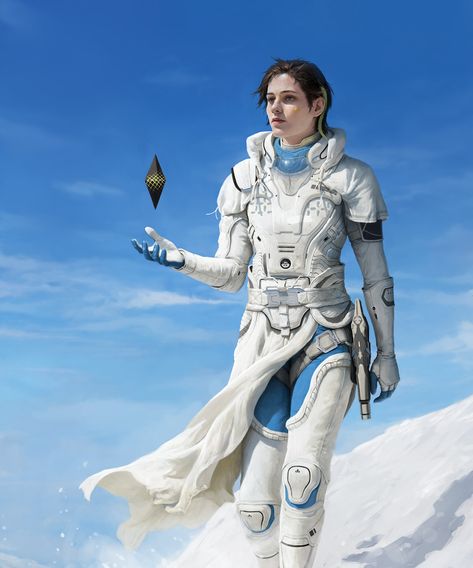 Sci Fi Character Art, Sci Fi Character Design, Snowy Field, Sci-fi Armor, Space Fantasy, Planets Art, Spaceship Art, Science Fiction Art, Armor Concept