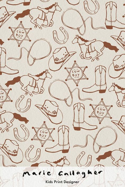 Horse Shoe Prints, Western Pattern Design, Lasso Illustration, Cowboy Graphic Design, Cowboy Hat Wallpaper, Cowboy Moodboard, Cowboy Boot Illustration, Cowboy Boot Pattern, Cowboy Boots Illustration