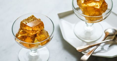 Champagne Jellies Recipe - Justin Chapple | Food & Wine Champagne Jellies, Champagne Jelly, Rosé Champagne, Rare Roast Beef, Boozy Treats, One Bite Appetizers, Jello Recipe, Newyear Party, Holiday Beverages