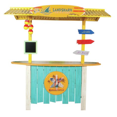 Margaritaville Landshark Tiki Bar Organisation, Surfboard Bar, Margaritaville Decor, Outdoor Tiki Bar, Outdoor Patio Bar Sets, Outdoor Patio Bar, Patio Bar Set, Man Cave Home Bar, Pallet Outdoor