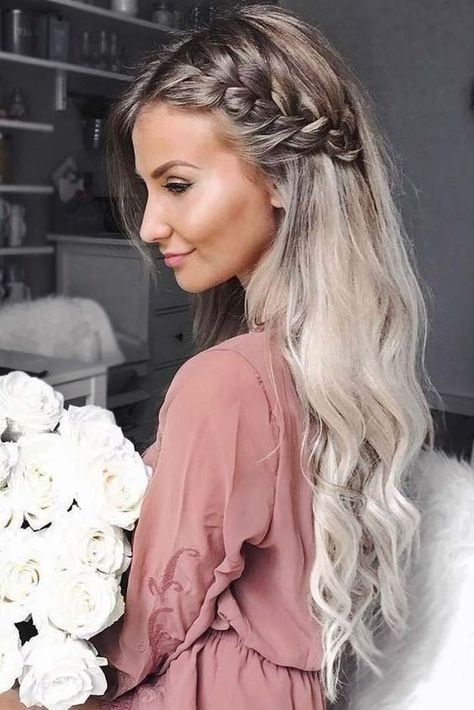 25+ Cute Hairstyles for Long Hair with Braids 6 Wedding Hair Down, Down Hairstyles, Side Braid Hairstyles, Romantic Hairstyles, Wedding Hair Inspiration, Easy Hairstyles For Long Hair, Braids For Long Hair, Box Braids Hairstyles, العناية بالشعر