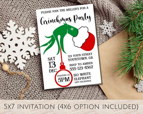 Excited to share the latest addition to my #etsy shop: Grinchmas Party Invitation, Christmas Party Invitation, Merry Grinchmas Party Invitation, Christmas Party Invite https://etsy.me/3B5yf1o Grinchmas Party Invitations, Grinchmas Invitation, Grinchmas Party, Christmas Party Invite, The Grinch Movie, Grinch Christmas Party, Grinch Party, Coworkers Christmas, Christmas Prep