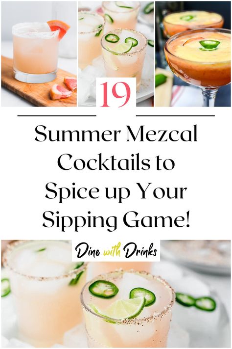 Collage of 4 summer mezcal cocktails. Summer Mezcal Cocktails, Craft Cocktail Recipe, Mezcal Cocktails, Unique Drink, Craft Cocktail, Unique Cocktails, Food Info, Craft Cocktails, Summer Cocktails