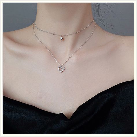 Discover designer jewelry on Amazon, crafted to perfection just for you! Heart Choker Necklace, Charm Choker Necklace, Sterling Silver Choker, Heart Shaped Necklace, Heart Choker, Silver Choker, Sweet Love, Cute Necklace, Girly Jewelry