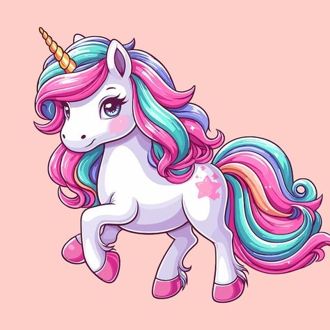 Qué linda ilustración de dibujos animado... | Premium Vector #Freepik #vector #colores #fondo #creer #encantador Cake Pic, Unicorn Topper, Unicorn Pictures, Wood Wall Art Diy, Unicorn Wallpaper, Unicorn Art, Girl Sketch, Wedding Images, Baby Wearing