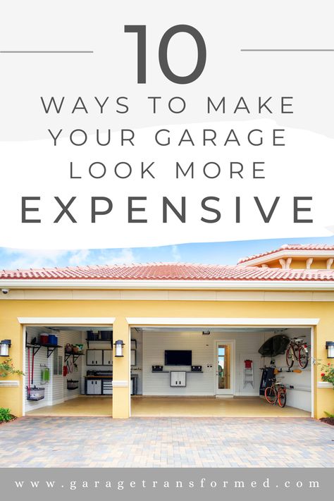 Dreaming of a luxe garage makeover on a budget? ✨🚗 See our tips to make your garage look more expensive. From smart storage solutions to stylish design tips, we've got affordable & creative ideas to elevate your garage's aesthetic. Discover how simple changes can make a big impact, creating a space that feels both luxurious and functional. Perfect for homeowners seeking a high-end look without the high-end price tag. #GarageMakeover #HomeImprovement 🏠💡 Create an upscale garage transformation! Garage Transformation, Garage To Living Space, Garage Design Interior, Cottagecore Kitchen, Garage Organization Tips, Garage Update, Finished Garage, Garage Addition, Garage Renovation