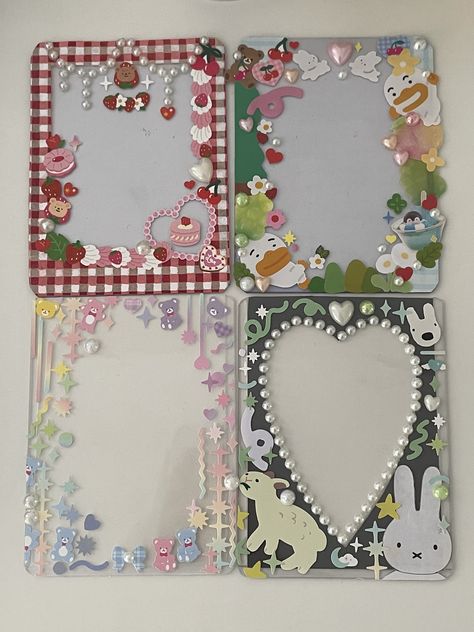 Kpop Pc Decor, Washi Tape Toploader Deco, Decorate Photocard, Package Sticker Design, Toploader Deco Ideas Simple, Photocard Deco Ideas, Deco Toploader Ideas, Pc Decoration Kpop, Kpop Photocards Decoration