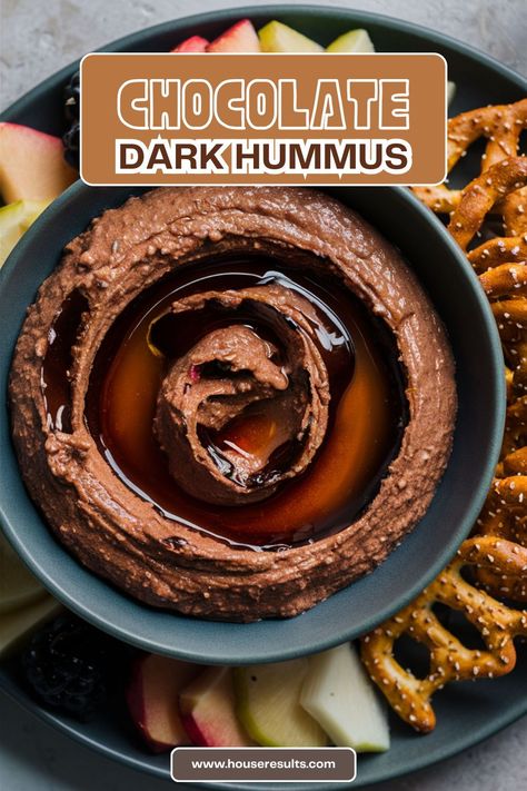 This surprising twist on traditional hummus combines the rich, deep flavors of dark chocolate with the creamy texture of chickpeas, making it a perfect treat for both hummus lovers and chocolate fans. Dark Chocolate Hummus, Hummus Easy, Pastina Recipes, Chocolate Hummus, Spicy Chocolate, Chocolate Fan, Game Snacks, Fourth Of July Food, Party Dishes