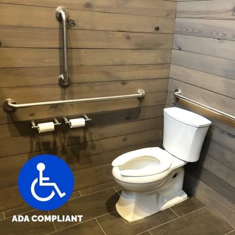 Grab Bar Bundle for Commercial Restroom ADA Compliance - 18", 36", 42" - Pack of 3 - GrabBars.com Ada Restroom, Commercial Restroom, Commercial Bathroom, Public Restroom, Grab Bar, Grab Bars, Pool House, Bundles, Shower