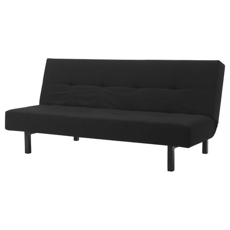 BALKARP Sleeper sofa, Knisa black. The adjustable back means you can choose whether you want to sit, recline or lie down. Easily converts into a bed. Sleeper Sofa Ikea, Futon Diy, Black Futon, Ikea Sofa Bed, Futon Decor, Cabin Furniture, Sofa Inspiration, Futon Couch, Ikea Bed