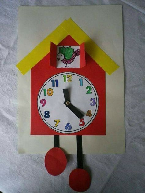 Paper Clock, Clock Craft, Clock Art, Diy Clock, Childrens Crafts, Diy Arts And Crafts, Arts And Crafts For Kids, School Crafts, School Projects