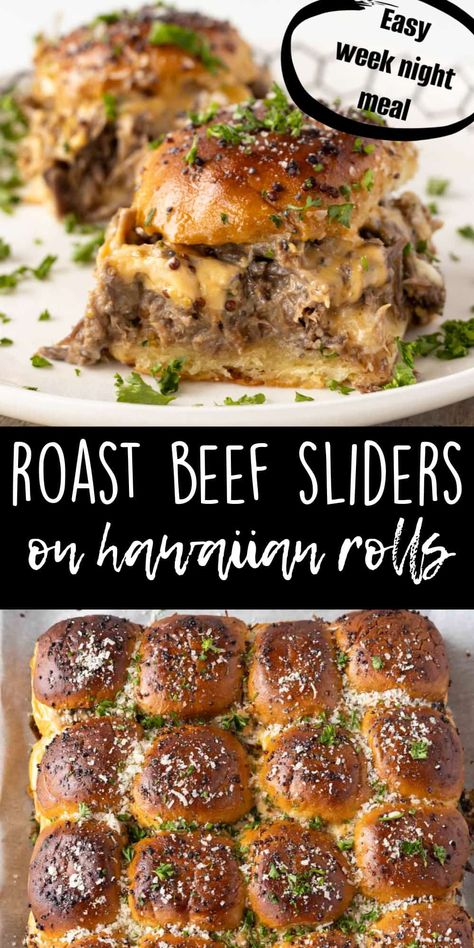 Essen, Oven Baked Roast, Shredded Roast Beef, Homemade Roast Beef, Roast Beef Sliders Recipes, Shredded Roast, Rolled Roast Beef, Sliders On Hawaiian Rolls, Roast Beef And Cheddar