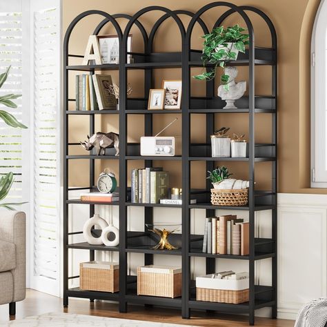 6-Tier Open Bookshelf, 78.7" Tall Arched Bookcase Narrow Bookshelf - Bed Bath & Beyond - 39375132 Slim Bookshelf, Arched Bookshelf, Bookshelf Industrial, Bookcase Ladder, Narrow Bookshelf, Decorative Bookshelves, Open Bookshelf, Corner Storage Shelves, Bookshelf Bed