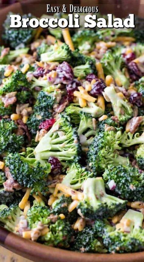 Broccoli Salad With Bacon, Easy Broccoli Salad, Delicious Broccoli, Broccoli Salad Bacon, Easter Side Dishes, Resep Salad, Broccoli Salad Recipe, Salad Dishes, Best Salad Recipes