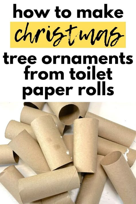 Christmas Tree Craft With Toilet Paper Roll, Diy Toilet Paper Roll Christmas Tree, Christmas Decorations Using Toilet Rolls, Toilet Paper Ornaments Diy, Cheap Diy Christmas Tree Decorations, Christmas Trees Made From Toilet Paper Rolls, Toilet Paper Tubes Christmas Crafts, Toilet Rolls Christmas, What To Do With Paper Towel Rolls