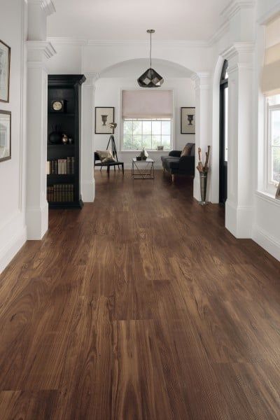 LooseLay | Character Walnut LLP315 Dark Wood Lvp Flooring, Dark Wide Plank Wood Floors, Tile With Dark Wood Floors, Rich Wood Floors, Medium Dark Flooring, Dark Wood Stain Floors, How To Style Dark Hardwood Floors, Dark Wood Light Walls, Dark Floor Boards