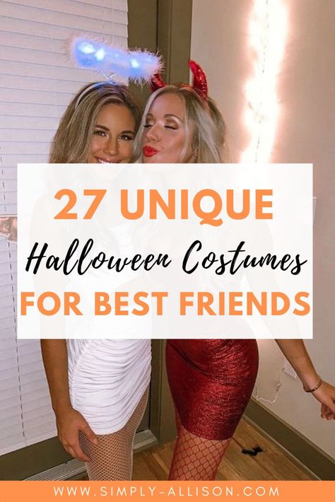 Cute Best Friend Halloween Costumes, 2 People Halloween Costumes, Costumes For Sisters, Costume Halloween Duo, Halloween Costumes Inspiration, Pair Halloween Costumes, 2 Person Halloween Costumes, Costumes For Best Friends, Friend Halloween Costumes