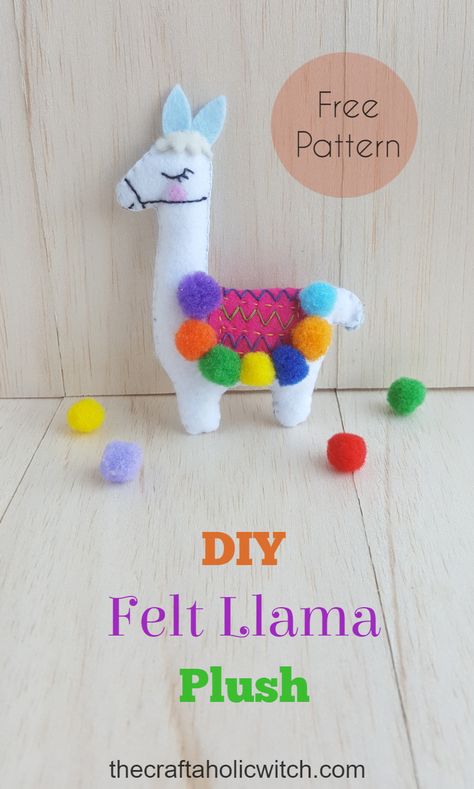 Felt Patterns Free Printables, Free Felt Patterns Printables, Llama Crafts, Pretty Embroidery Patterns, Diy Llama, Llama Craft, Felt Llama, Floor Printable, Llama Plush