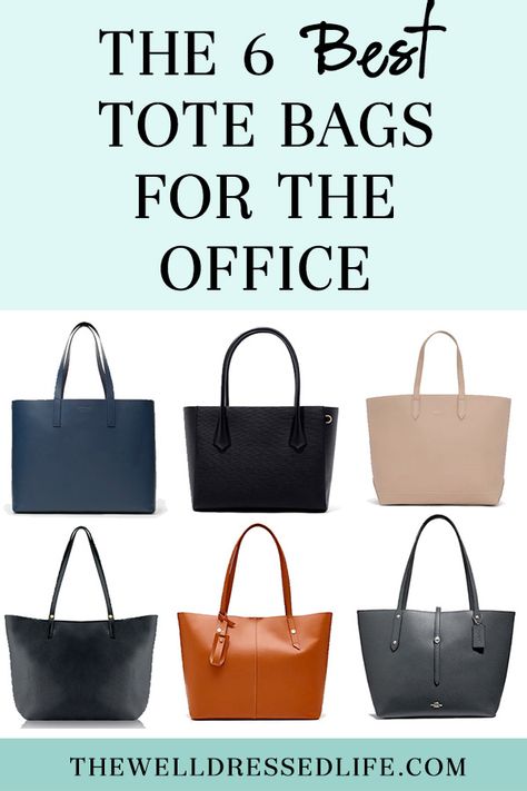 Looking for a new tote bag for work? We found six chic, affordable and professional bags you can take to the office.  #businesscasual #businessprofessional #outfitsforwork #handbags Lawyer Bag Women, Women Work Bag Laptop, Best Work Totes For Women, Computer Tote Bag Women, Modern Office Tote Shoulder Bag, Best Tote Bags For Work, Trendy Office Tote Flap Bag, High-end Business Satchel Tote, Work Handbags For Women