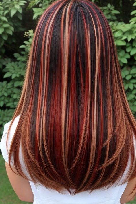 Natural Auburn Hair With Highlights, Womens Short Hair Styles 2020, Brown And Orange Hair, Bold Hair Color Ideas, Copper Balayage Brunette, Rambut Brunette, Hairstyles Braid, Red Blonde Hair, Fishtail Braids