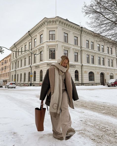 Winter neutrals - save for inspo🫶🏼 | Instagram Winter Jackets Women Cold Weather, Winter Fashion Cold, Winter Outfits Snow, Jacket Outfit Women, Chic Winter Outfits, Stockholm Street Style, Winter Outfits Cold, Cold Outfits, Cold Weather Outfits