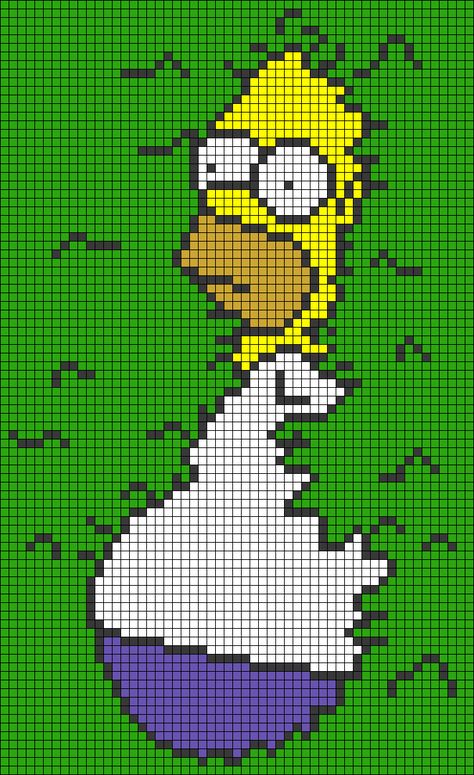 Simpsons Alpha Pattern, Small Pixel Grid Crochet, Alpha Patterns Star Wars, Alpha Patterns Knitting, Steven Universe Alpha Pattern, Crochet Pixel Grid Ideas, Alpha Pattern Knitting, Cartoon Pixel Art Grid, Funny Crochet Tapestry