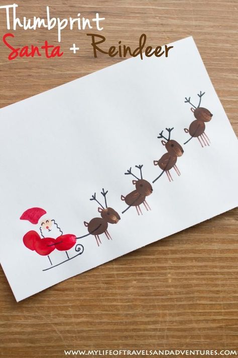 Christmas Crafts For Toddlers, Christmas Cards Kids, Christmas Crafts For Kids To Make, Preschool Christmas, Easy Christmas Crafts, Toddler Christmas, Diy Christmas Cards, Santa And Reindeer, Christmas Crafts For Kids