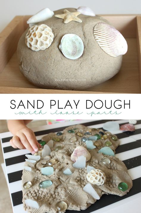 Sand Play Dough, Ocean Activities, Playdough Recipe, Sand Play, Messy Play, Loose Parts, Beach Crafts, Play Dough, Sensory Activities