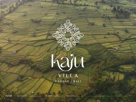 Villa Bali Logo by NineArt Villa Branding Design, Bali Symbols, Bali Branding, Villa Logo Design, Residential Branding, Villa Logo, Tree Typography, Line Architecture, Resort Logo Design