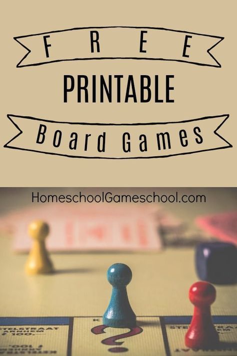 FREE Printable Board Games - Educational games, cooperative games, just for fun games, all printable and all FREE! #gameschooling #secularhomeschool #homeschooling Free Printable Board Games, Homeschool Games, Board Games Diy, Educational Board Games, Printable Board Games, Free Activities For Kids, Cooperative Games, Fun Board Games, Board Games For Kids