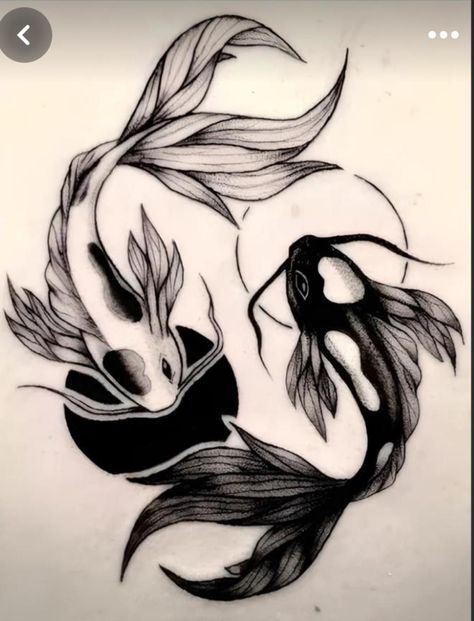 Coy Ying Yang Tattoo, Yin And Yang Tattoo Koi Fish, Yin Yang Koi Tattoo Design, Gothic Koi Fish Tattoo, Coy Fish Tattoo Design, Japanese Koi Fish Ying Yang Tattoo, 2 Coy Fish Tattoo, 2 Lost Souls Tattoo, Koi Hip Tattoos Women