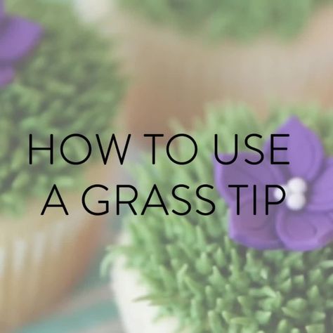 Piping Grass On Cake, Grass Frosting Tip, Grass Cupcakes Ideas, Buttercream Animals Piping, How To Make Grass With Icing, Grass Tip Cake Decorating, Grass Piping Tip, Grass Cupcakes, Grass Cake