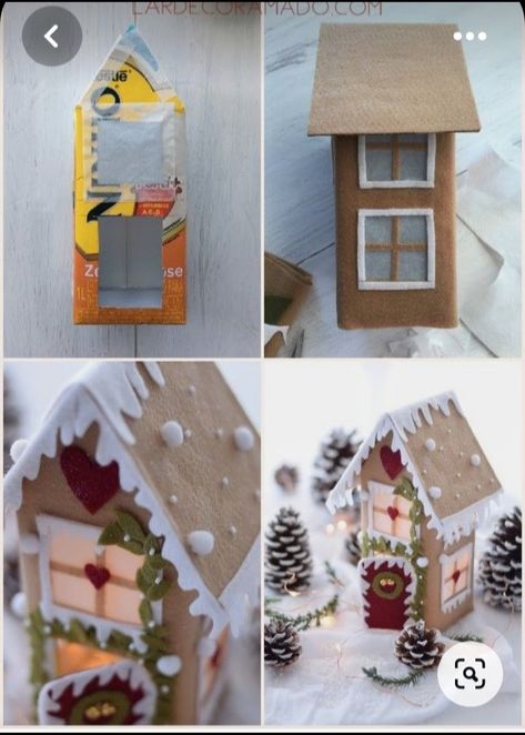 Diy Box, Cardboard Crafts, Christmas Gingerbread, Holiday Diy, Felt Christmas, Christmas Deco, Xmas Crafts, Christmas Crafts Diy, Christmas Inspiration