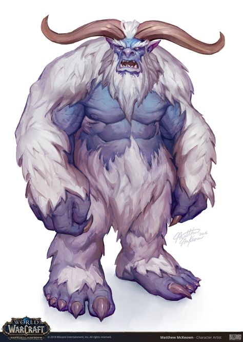 ArtStation - World of Warcraft - Wendigo Concept, Matthew McKeown Yeti Art Monsters, Yeti Creature, Bigfoot Art, Beast Creature, Warcraft Art, Monster Characters, Fantasy Beasts, Mystical Creatures, 판타지 아트