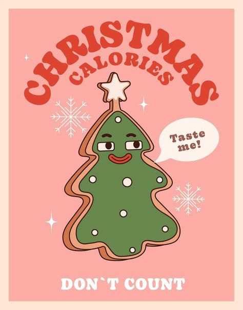 Christmas Posters Design, Chrismast Poster, Christmas Cake Illustration, Retro Christmas Art, Christmas Art Ideas Drawing, 70s Christmas Aesthetic, Christmas Poster Ideas, Christmas Poster Design Ideas, New Year Posters